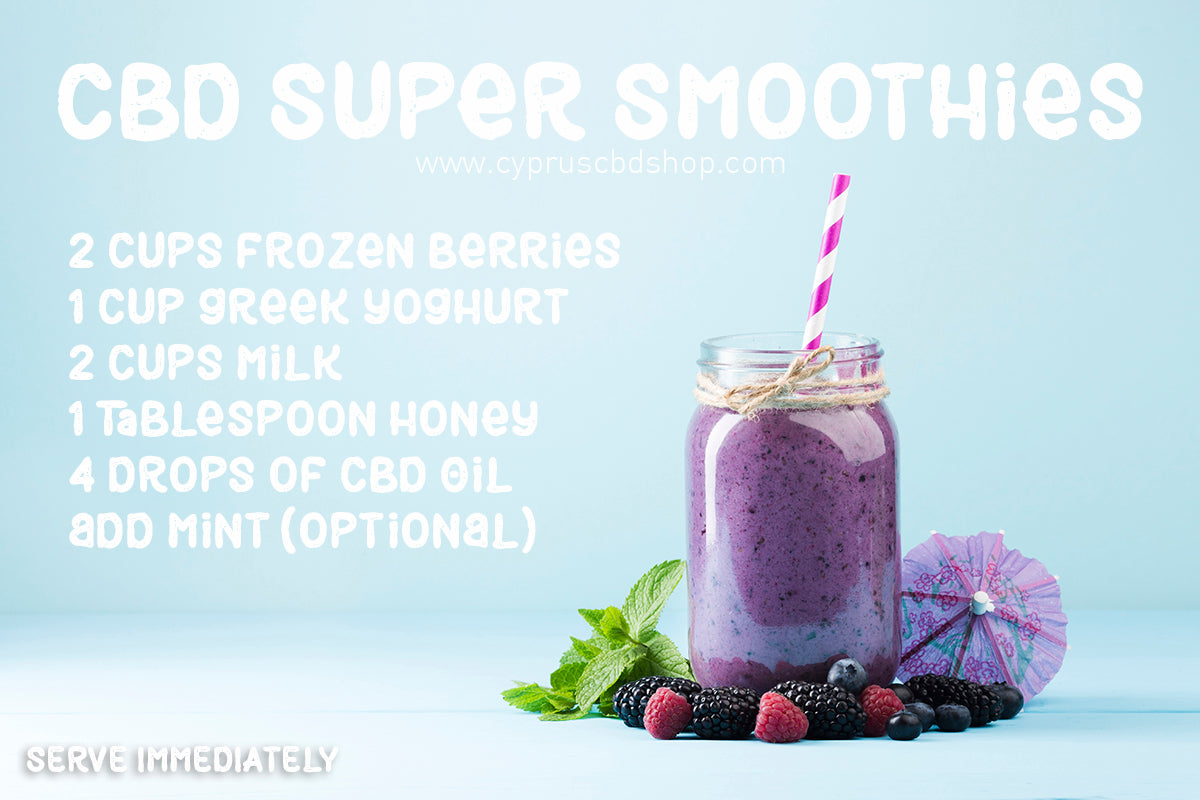 Blueberry Yoghurt CBD Super Smoothie with Greek Yoghurt