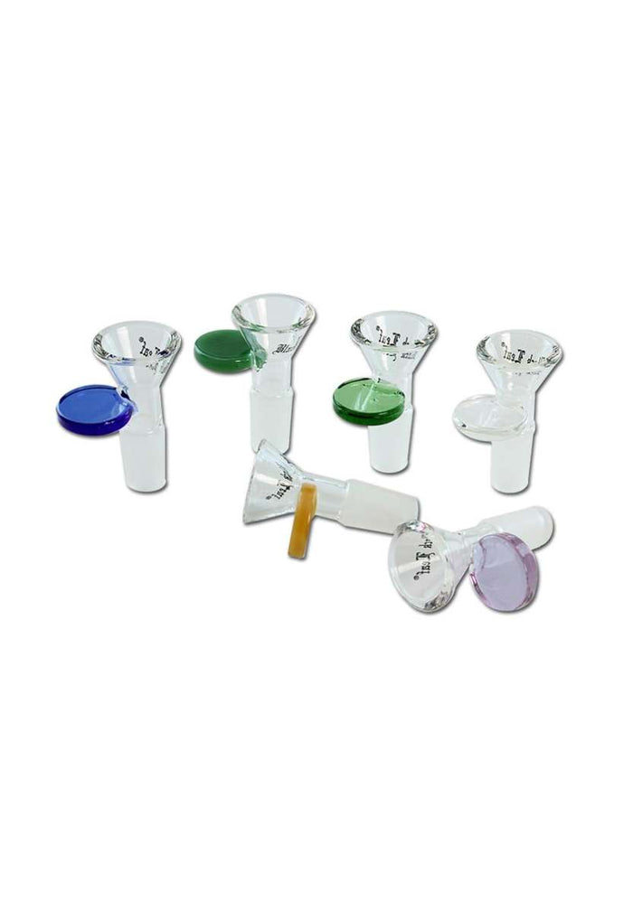 Glass Bowl w/ colourful handle - 14mm