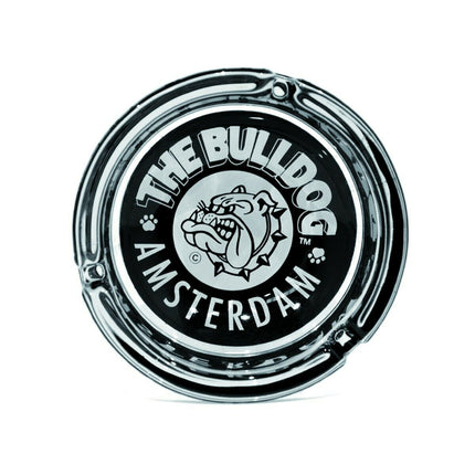 The Bulldog - 10mm Glass Ashtray (Black / White/ Blue)