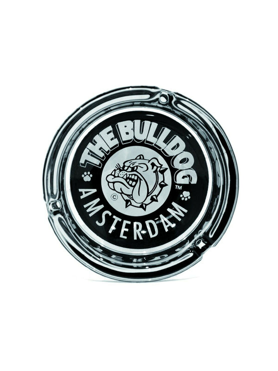 The Bulldog - 10mm Glass Ashtray (Black / White/ Blue)