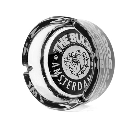 The Bulldog - 10mm Glass Ashtray (Black / White/ Blue)