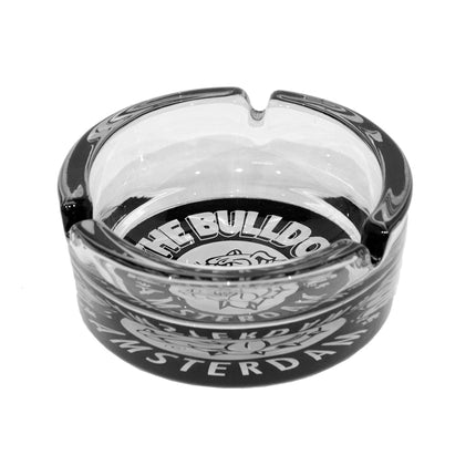 The Bulldog - 10mm Glass Ashtray (Black / White/ Blue)