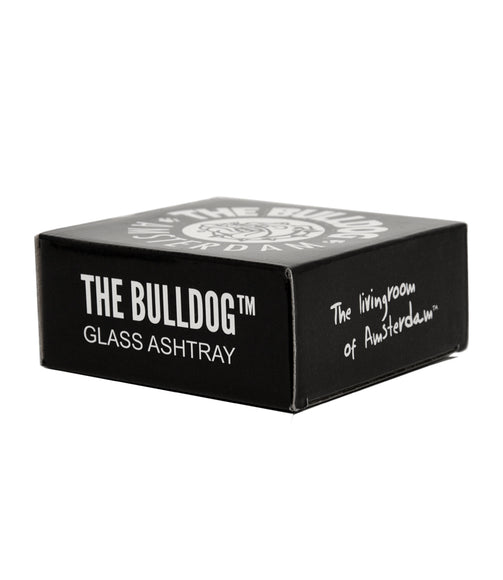 The Bulldog - 10mm Glass Ashtray (Black / White/ Blue)